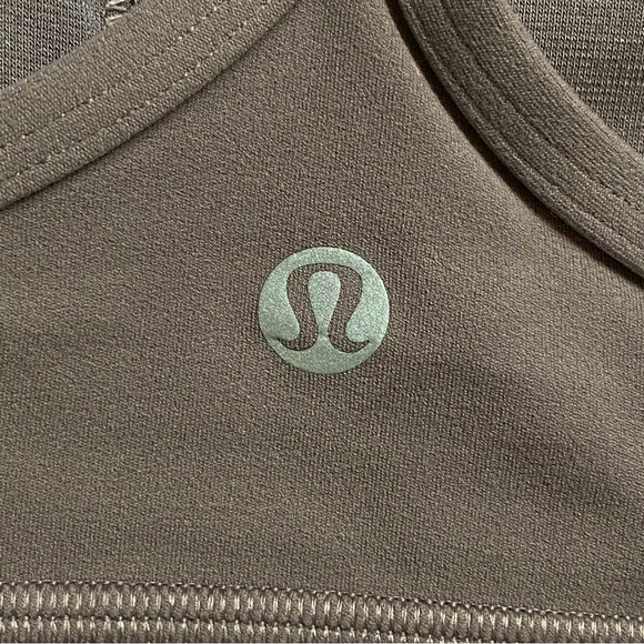 Lululemon taupe brown lunar rock Flow Y sport Bra Long Line Nulu racerback - Picture 3 of 7